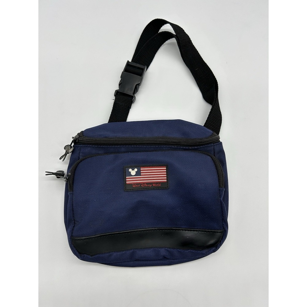 Walt Disney World Vintage Fanny Pack Blue Mickey Ear Flag Red White Blue